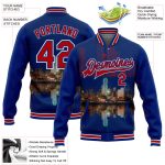 Custom Name Number Dallas Texas City Edition 3D Bomber Varsity Letterman Jacket Royal Red White Personalized Royal Red-White