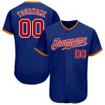 Custom Name Number Baseball Jersey - Personalized Authentic Red White Gold Team Jersey Personalized Royal Red White-Gold