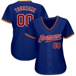 Custom Name Number Baseball Jersey - Personalized Authentic Red White Gold Team Jersey Personalized Royal Red White-Gold