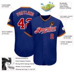 Custom Name Number Baseball Jersey - Personalized Authentic Red White Gold Team Jersey Personalized Royal Red White-Gold