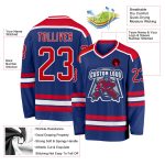 Customizable Red and White Hockey Jersey - Personalized Team Apparel Personalized Royal Red-White Hockey Jersey