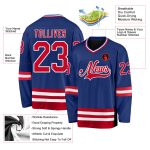 Custom Name and Number Royal Red-White Hockey Jersey - Personalized Team Gear Personalized Royal Red-White Hockey Jersey