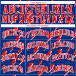 Custom Personalized Basketball Jersey with Team Name and Number - Royal Red-White Lightning Round Neck Sublimation Suit Personalized
