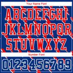 Custom Personalized Basketball Jersey with Team Name and Number - Royal Red-White Lightning Round Neck Sublimation Suit Personalized