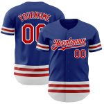 Custom Name Number Authentic Baseball Jersey - Personalized Royal Red-White Line Team Jersey Personalized Royal Red-White