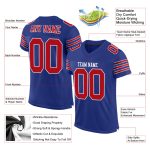 Personalized Authentic Football Jersey in Royal Red and White Mesh Personalized Royal Red-White Mesh Authentic Football Jersey