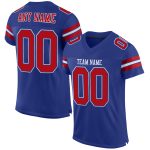 Custom Team Name Number Authentic Football Jersey - Personalized Royal Red-White Mesh Jersey Personalized Royal Red-White