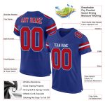 Custom Team Name Number Authentic Football Jersey - Personalized Royal Red-White Mesh Jersey Personalized Royal Red-White