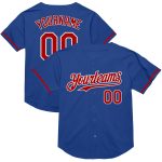 Custom Name and Number Personalized Royal Red-White Mesh Authentic Baseball Jersey - Throwback Team Style Personalized Royal