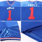 Custom Name and Number Personalized Royal Red-White Mesh Throwback Football Jersey - Authentic Team Apparel Personalized