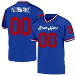 Custom Name and Number Personalized Royal Red-White Mesh Throwback Football Jersey - Authentic Team Apparel Personalized