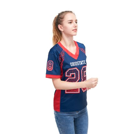 Custom Football Jersey with Personalized Name and Number in Royal Red-White Mesh Drift Design Personalized Royal Red-White
