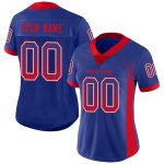 Custom Football Jersey with Personalized Name and Number in Royal Red-White Mesh Drift Design Personalized Royal Red-White