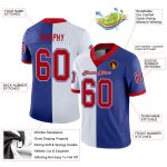 Custom Name & Number Personalized Red-White Mesh Fashion Football Jersey - Team Jersey Personalized Royal Red-White Mesh