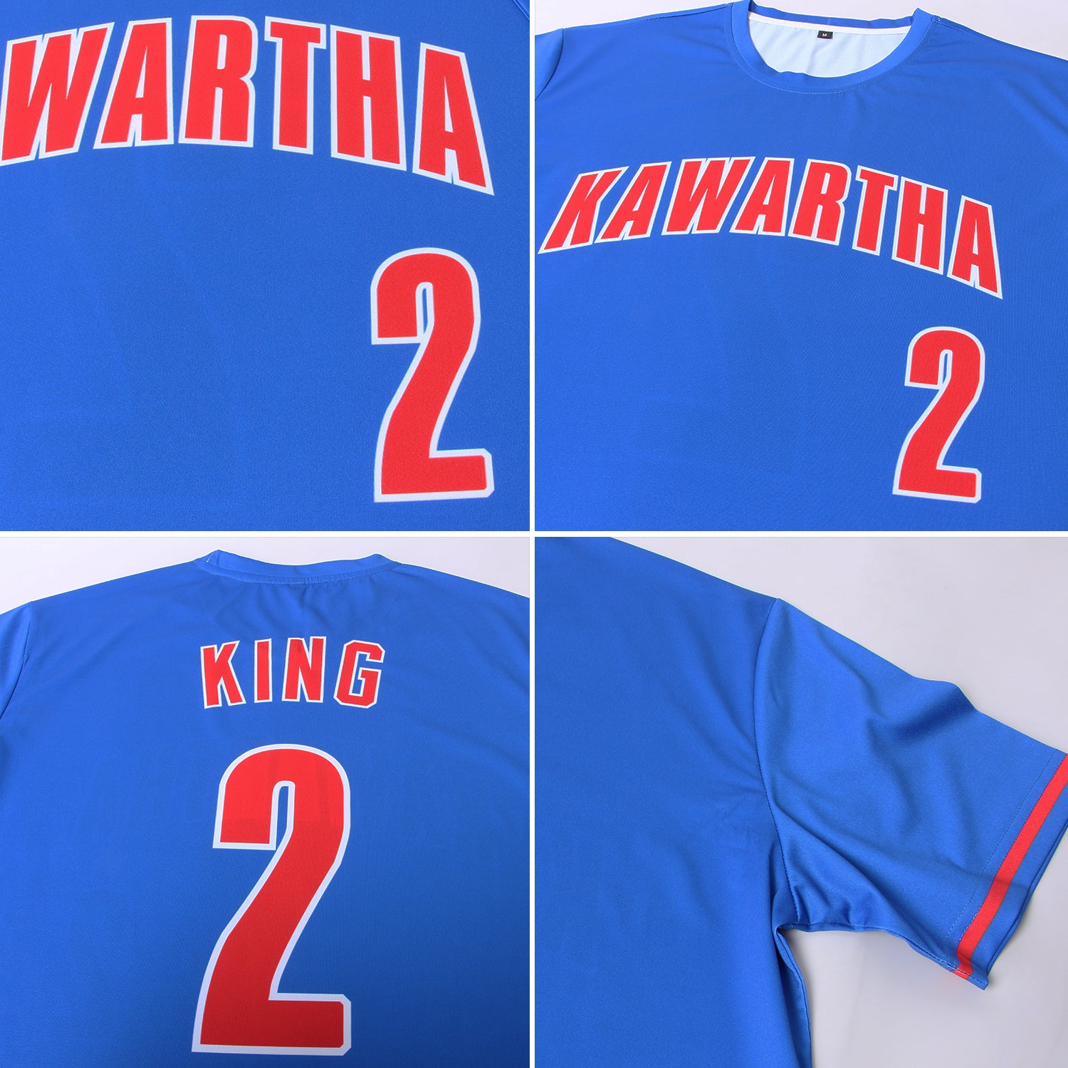 Personalized Royal Red-White Performance T-Shirt Team Custom Name and Number Custom Name Number Performance T-Shirt for Teams - Personalized Red and White Apparel Personalized Royal Red-White Performance - Image 7
