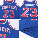Custom Name and Number Basketball Jersey - Personalized Red-White Round Neck Rib-Knit Team Apparel Personalized Royal Red-White