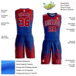 Personalized Basketball Jersey - Red & White Round Neck Sublimation Suit Personalized Royal Red-White Round Neck Sublimation