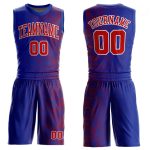 Custom Team Basketball Jersey - Personalized Red-White Round Neck Sublimation Suit with Name and Number Personalized Royal