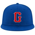 Custom Name and Number Adjustable Snapback Hat - Personalized Royal Red-White Stitched Team Cap Personalized Royal Red-White