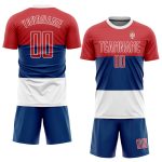 Custom Serbian Flag Soccer Jersey - Personalized Royal Red-White Uniform with Name and Number Personalized Royal Red-White