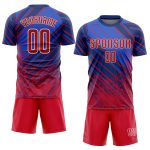 Personalized Red and White Soccer Jersey - Custom Sublimation Uniform Personalized Royal Red-White Sublimation Soccer Uniform