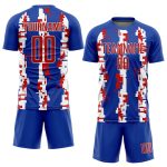 Custom Soccer Uniform Jersey - Personalized Red-White Sublimation with Team Name and Number Personalized Royal Red-White