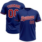 Custom Unisex Softball Jersey - Royal Red and White Two-Button Design Personalized Royal Red-White Two-Button Unisex Softball