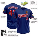 Custom Unisex Softball Jersey - Royal Red and White Two-Button Design Personalized Royal Red-White Two-Button Unisex Softball