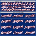 Custom Name & Number Authentic Split Fashion Baseball Jersey - Personalized Royal Red-Yellow Team Jersey Personalized Royal