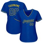 Custom Personalized Royal Gold Baseball Jersey with Name & Number - Authentic Team Apparel Personalized Royal Royal-Gold