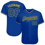 Custom Personalized Royal Gold Baseball Jersey with Name & Number - Authentic Team Apparel Personalized Royal Royal-Gold
