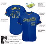 Custom Personalized Royal Gold Baseball Jersey with Name & Number - Authentic Team Apparel Personalized Royal Royal-Gold