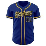 Personalized Authentic Baseball Jersey in Royal Gold - Custom Team Apparel Personalized Royal Royal-Gold Authentic Baseball