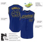 Custom Name and Number Personalized Royal Gold Baseball Jersey - Authentic Sleeveless Team Apparel Personalized Royal Royal-Gold