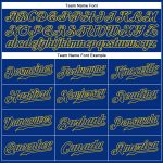 Custom Name and Number Personalized Royal Gold Baseball Jersey - Authentic Sleeveless Team Apparel Personalized Royal Royal-Gold