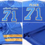 Personalized Custom Name and Number Royal-Gold Authentic Football Jersey - Team Jersey Personalized Royal Royal-Gold Mesh