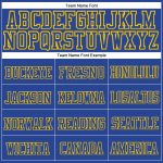 Custom Name and Number Personalized Royal Gold Stitched Cuffed Knit Hat - Team Apparel Personalized Royal Royal-Gold Stitched