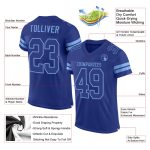 Personalized Custom Name and Number Football Jersey - Royal-Light Blue Mesh Authentic Design Personalized Royal Royal-Light