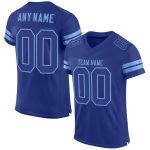 Personalized Custom Name and Number Football Jersey - Royal-Light Blue Mesh Authentic Design Personalized Royal Royal-Light