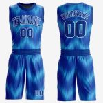 Personalized Royal Blue Sublimation Basketball Jersey with Custom Name and Number - Round Neck Team Suit Personalized Royal