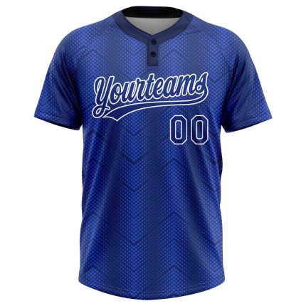 Custom Name Number Softball Jersey Unisex 3D Pattern Royal Navy Two-Button Personalized Team Apparel Personalized Royal Royal-Navy