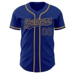 Custom Authentic Baseball Jersey - Personalized Royal-Old Gold Design Personalized Royal Royal-Old Gold Authentic Baseball