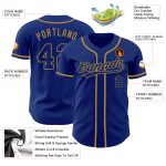 Custom Authentic Baseball Jersey - Personalized Royal-Old Gold Design Personalized Royal Royal-Old Gold Authentic Baseball