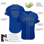 Custom Name and Number Authentic Baseball Jersey in Royal Old Gold - Personalized Team Apparel Personalized Royal Royal-Old