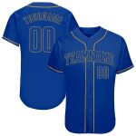 Custom Name and Number Authentic Baseball Jersey in Royal Old Gold - Personalized Team Apparel Personalized Royal Royal-Old