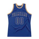 Custom Name and Number Throwback Basketball Jersey - Personalized Royal Old Gold Authentic Team Jersey Personalized Royal