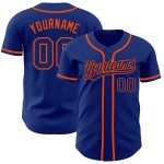 Personalized Royal-Orange Authentic Baseball Jersey for Men and Women Personalized Royal Royal-Orange Authentic Baseball