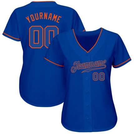 Custom Name and Number Authentic Baseball Jersey - Personalized Royal Orange Team Jersey Personalized Royal Royal-Orange