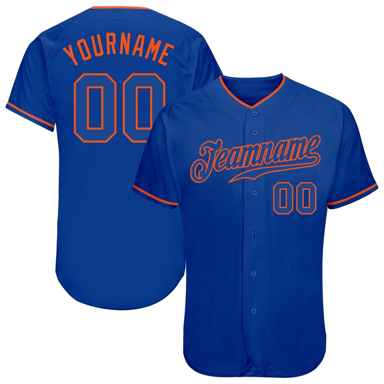 Custom Name and Number Authentic Baseball Jersey - Personalized Royal Orange Team Jersey Personalized Royal Royal-Orange