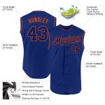 Personalized Custom Team Name and Number Royal Orange Sleeveless Baseball Jersey Personalized Royal Royal-Orange Authentic